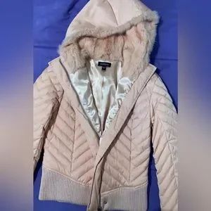 bebe Jackets Coats Bebe Puffer Jacket Corset Pink Satin Silk